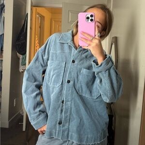 Zara Blue Corduroy Jacket Size M